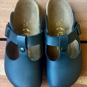 Birkenstock Papillio Black Leather Clogs
